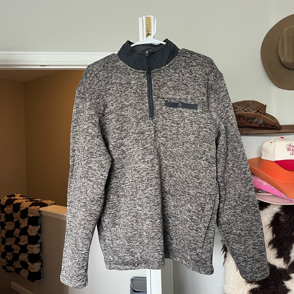 Men's Gray Quarter-Zip Sweater